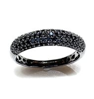 Anneau Facet Barcelona Femme Pavé in Or Diamante Black R5140100N14